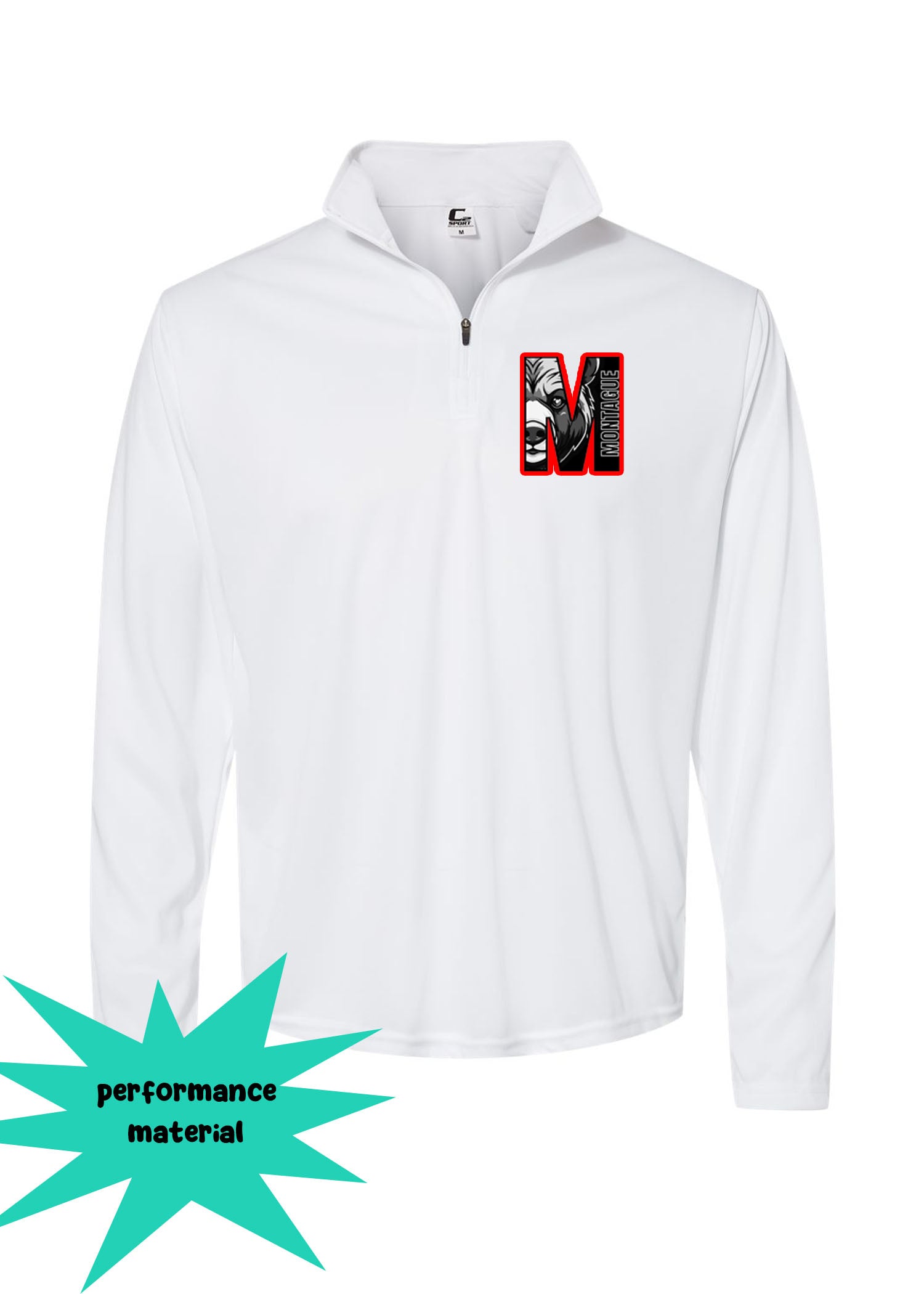 Montague School Quarter Zip Long Sleeve Shirt Design 9