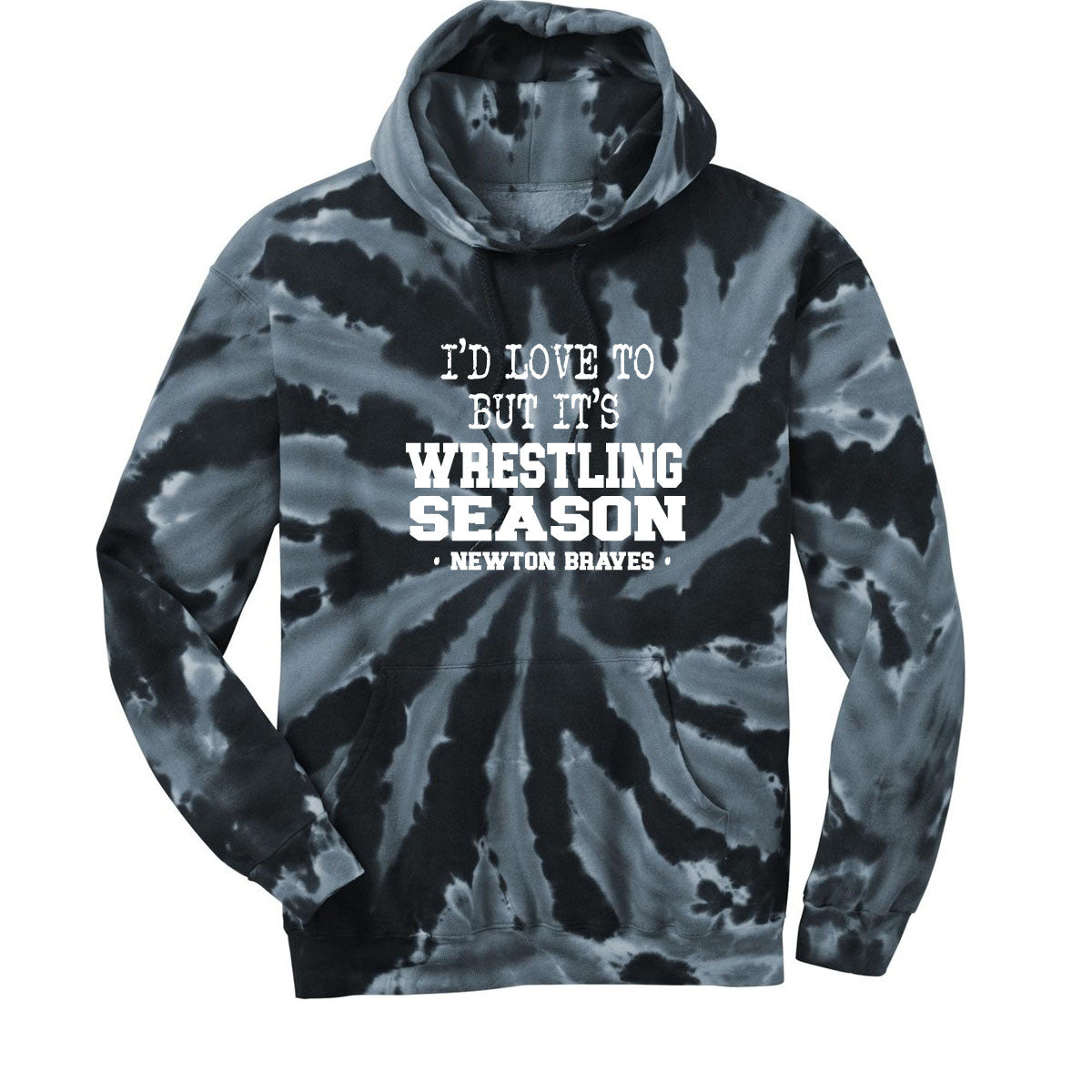 Newton Wrestling Tie-Dye Hooded Sweatshirt Design 10