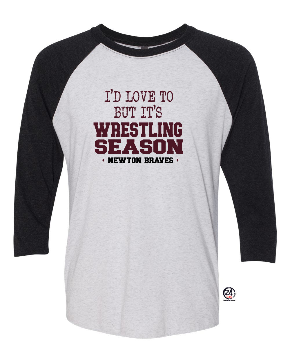 Newton Wrestling Design 10 raglan shirt