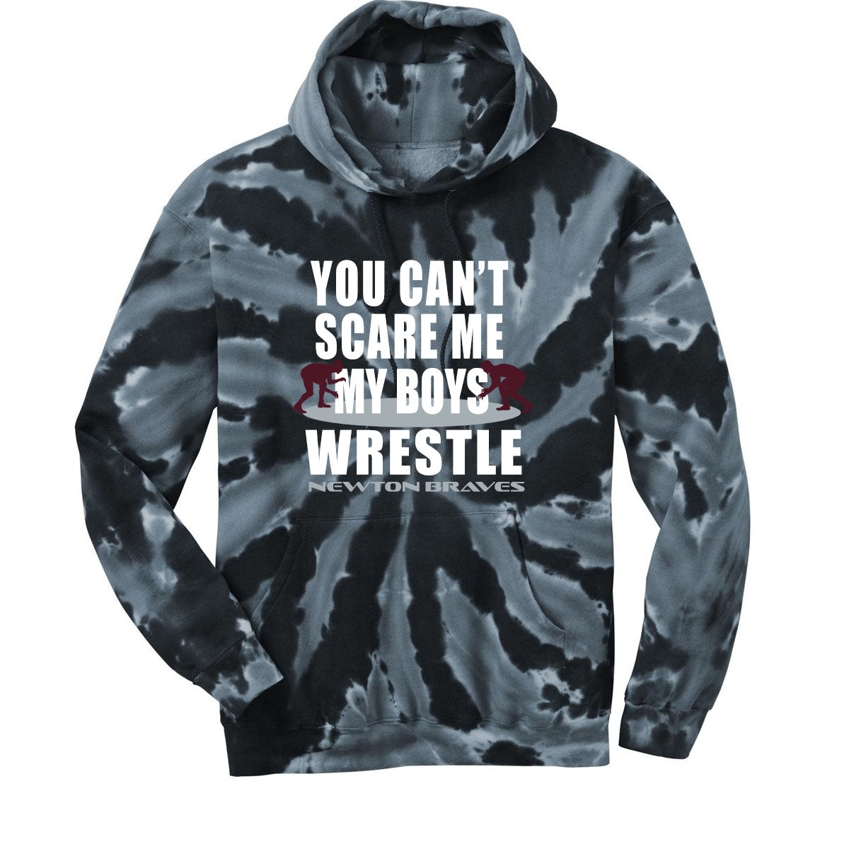 Newton Wrestling Tie-Dye Hooded Sweatshirt Design 11
