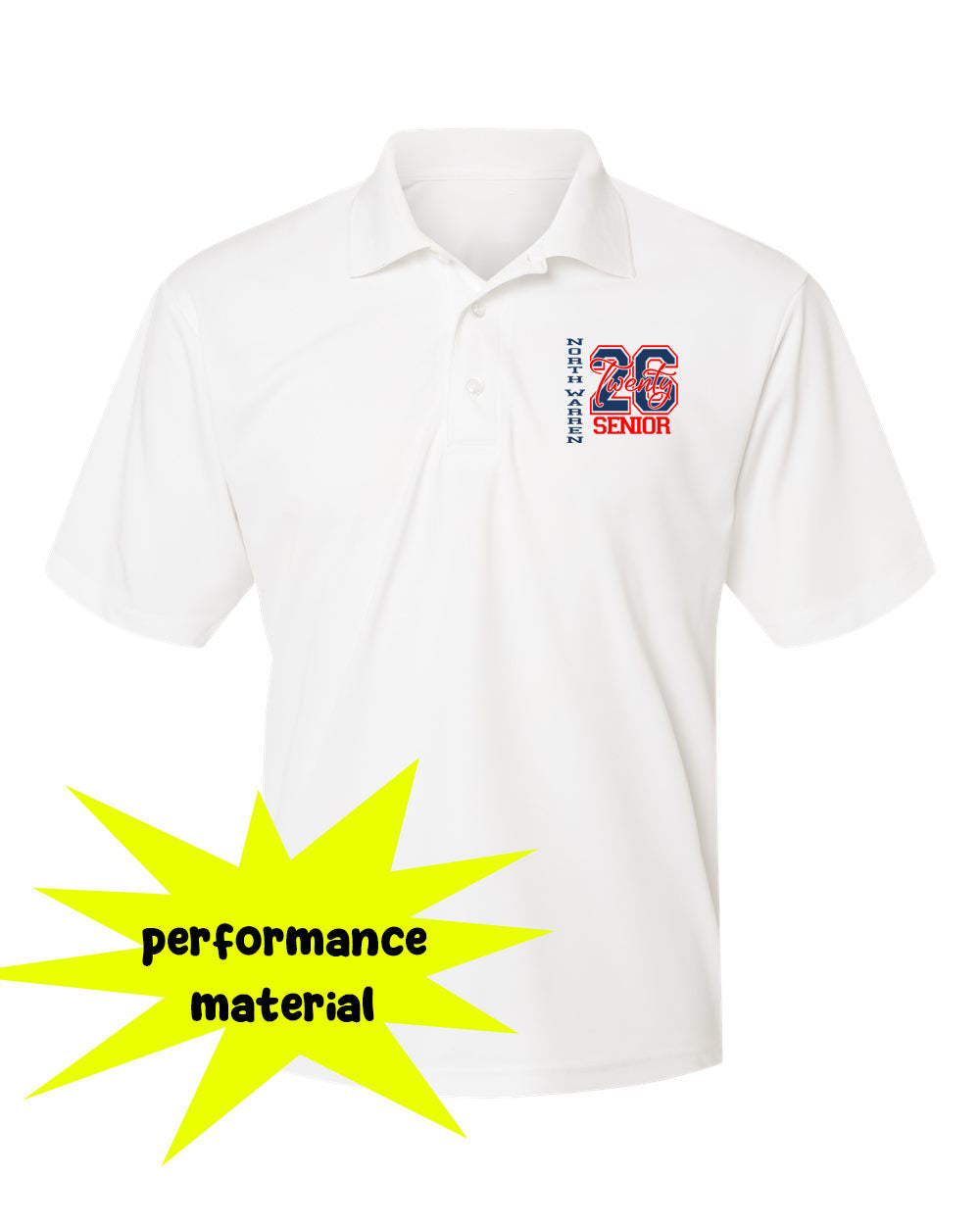 North Warren Performance Material Polo T-Shirt Design 16