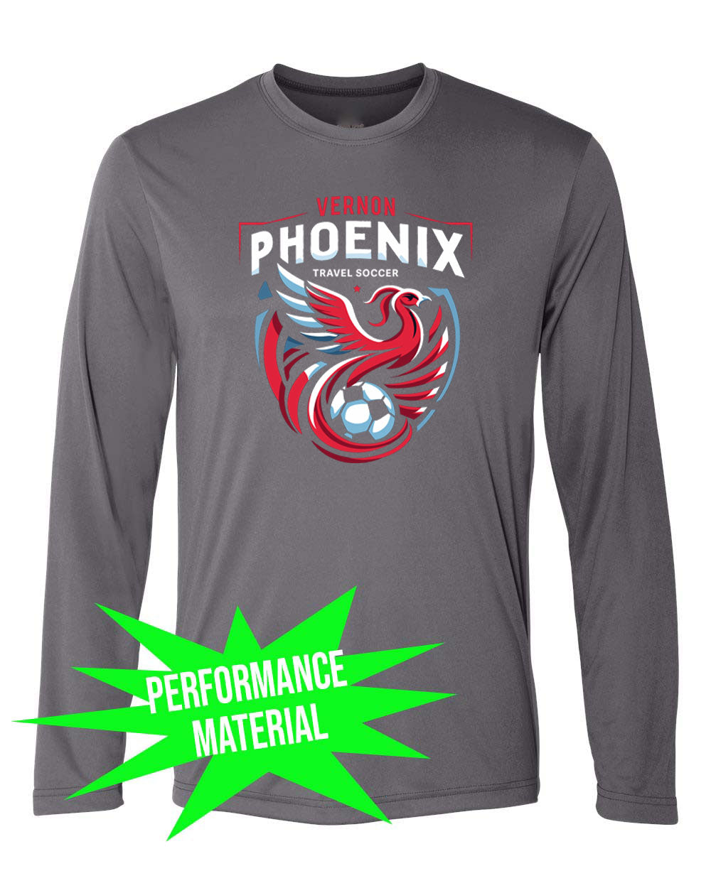 Phoenix Soccer Performance Material Long Sleeve Shirt Design 1