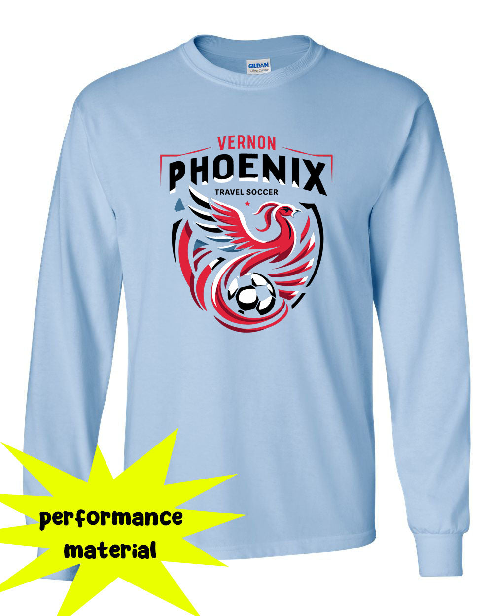 Phoenix Soccer Performance Material Long Sleeve Shirt Design 1