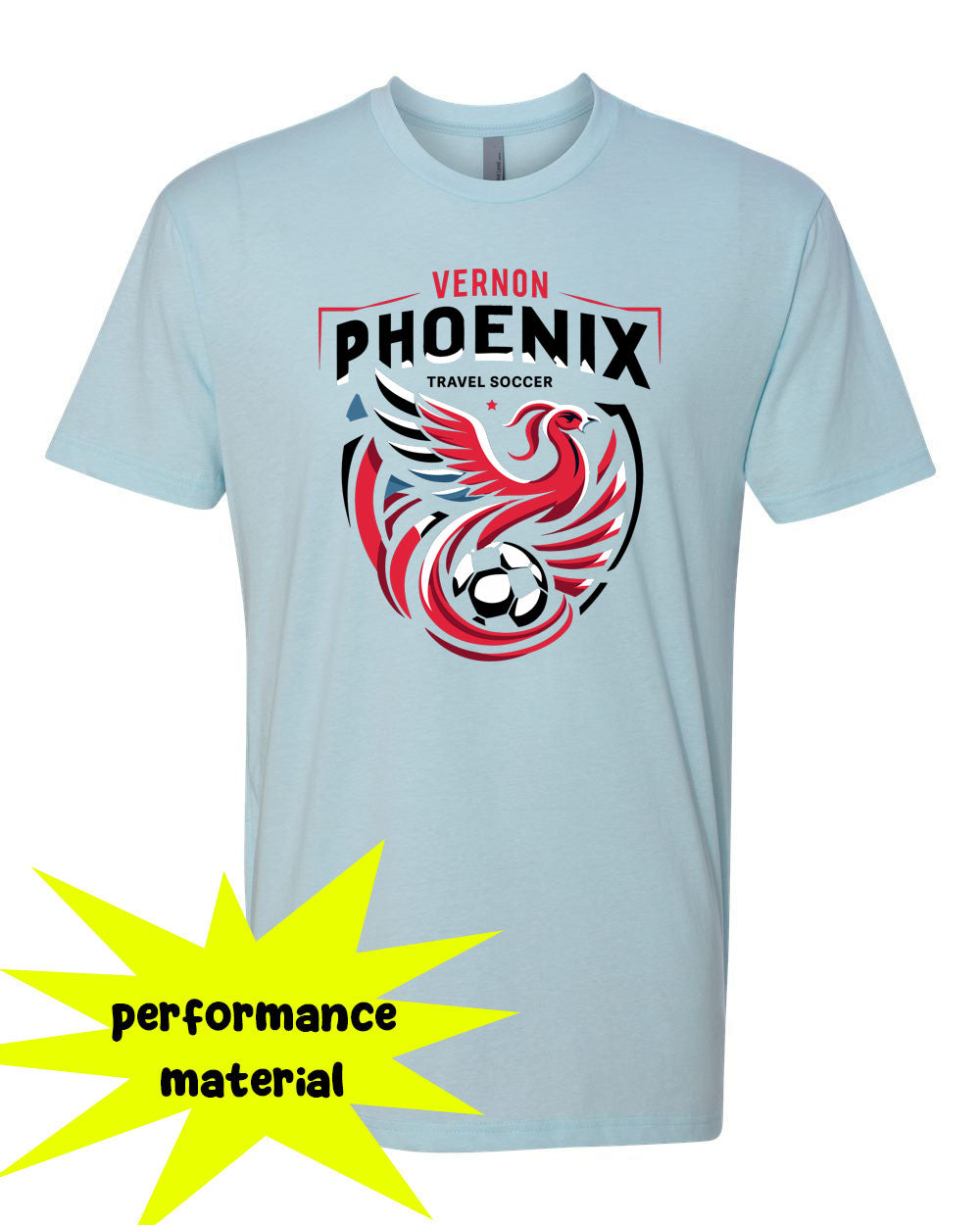 Phoenix Soccer Performance Material T-Shirt Design 1