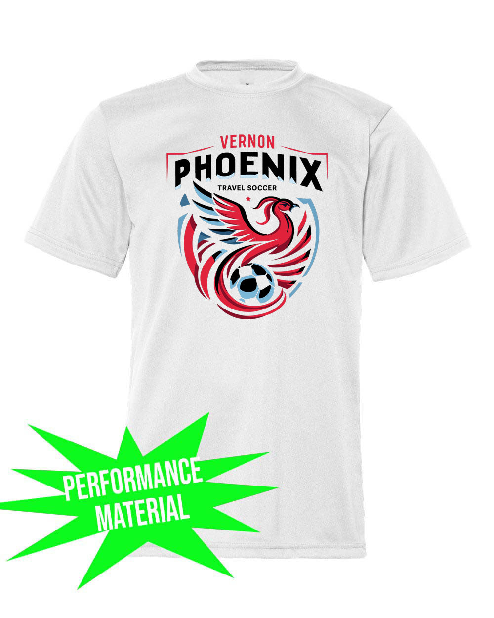 Phoenix Soccer Performance Material T-Shirt Design 1