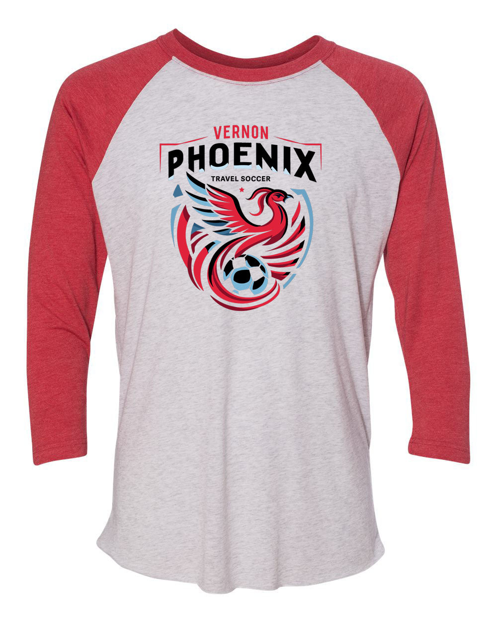 Phoenix Soccer Design 1 raglan shirt