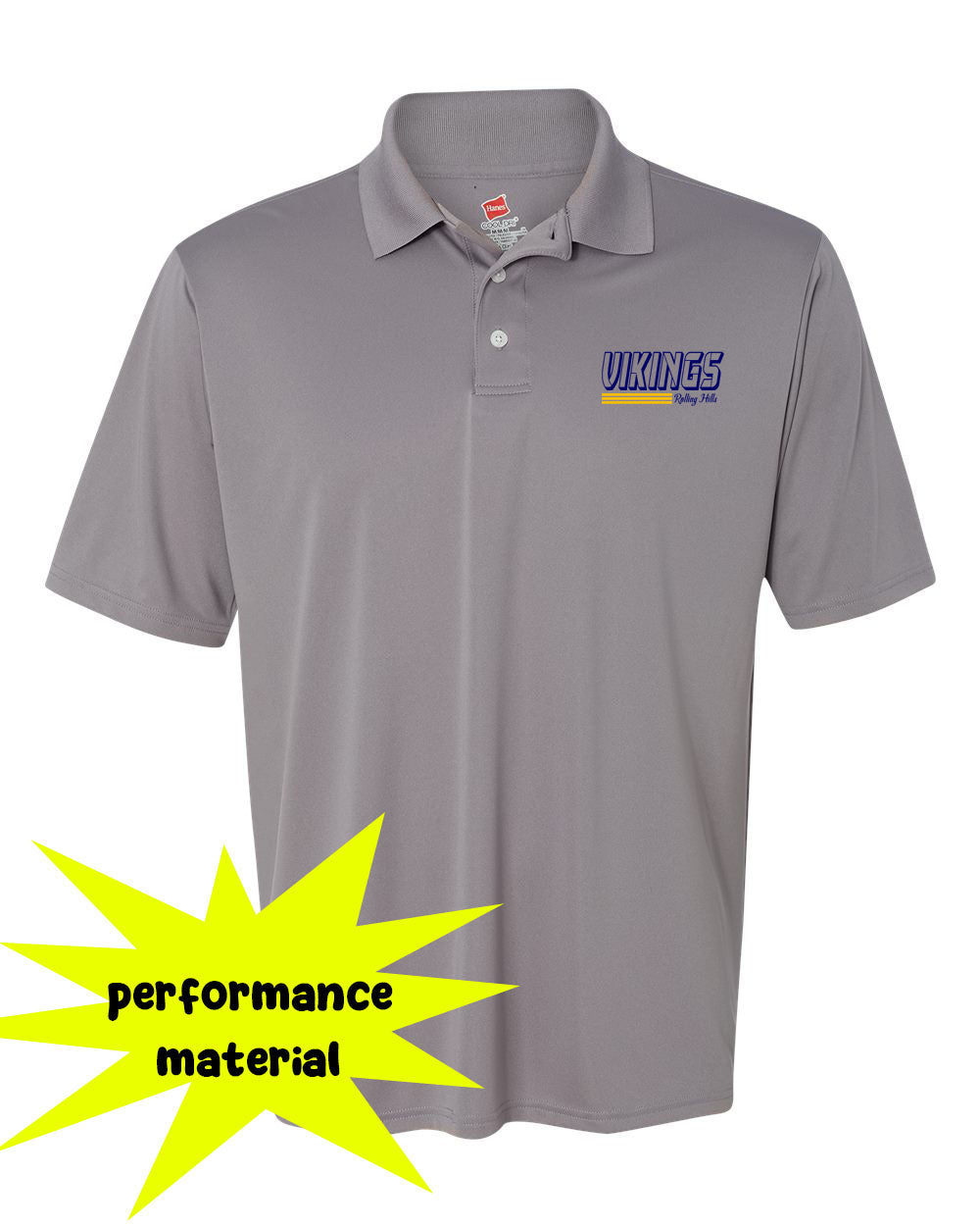 Rolling Hills Performance Material Polo T-Shirt Design 7