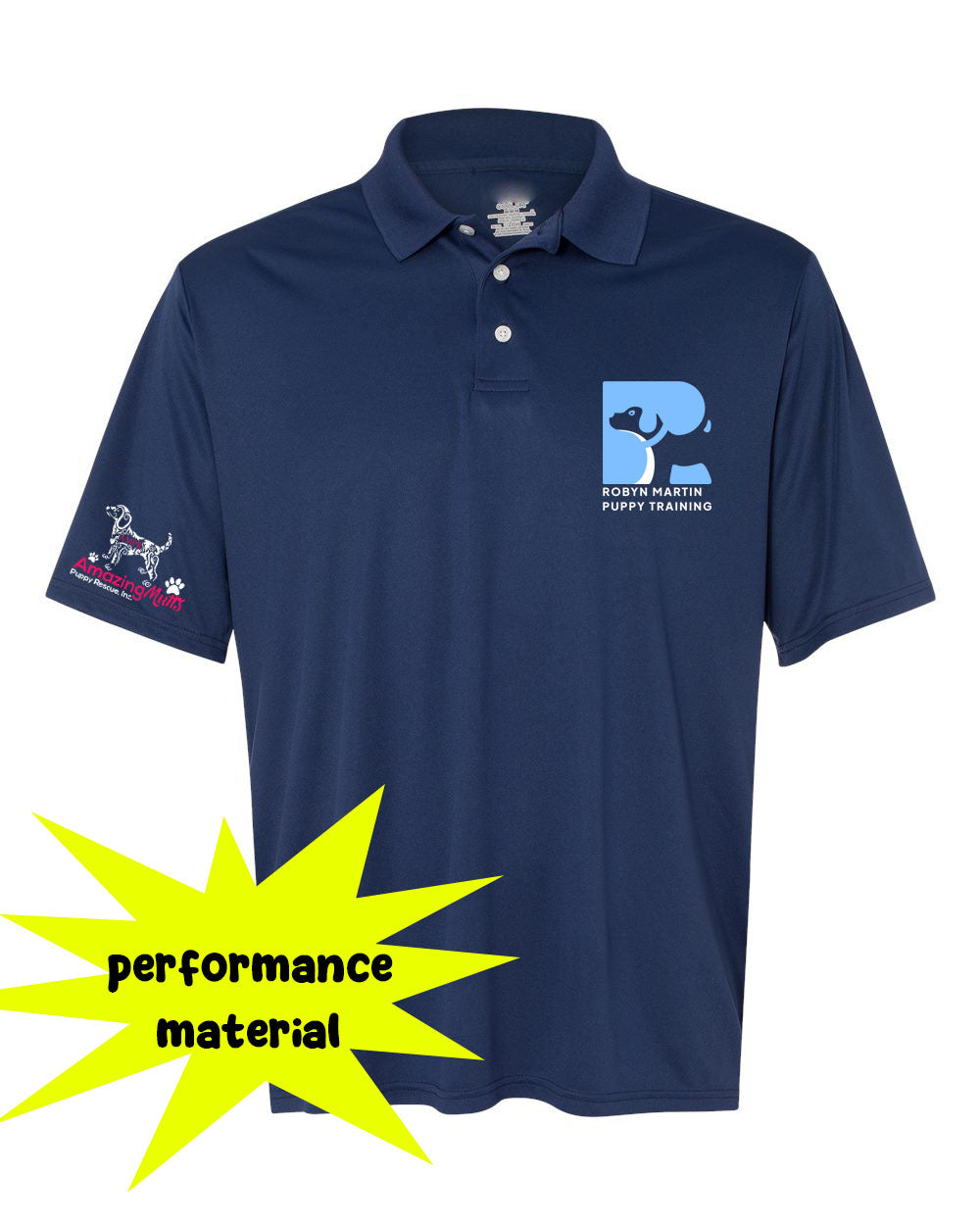 Robyn Martin Dog Training Performance Material Polo T-Shirt
