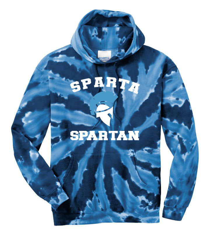 Sparta School Tie-Dye Hooded Sweatshirt Design 1