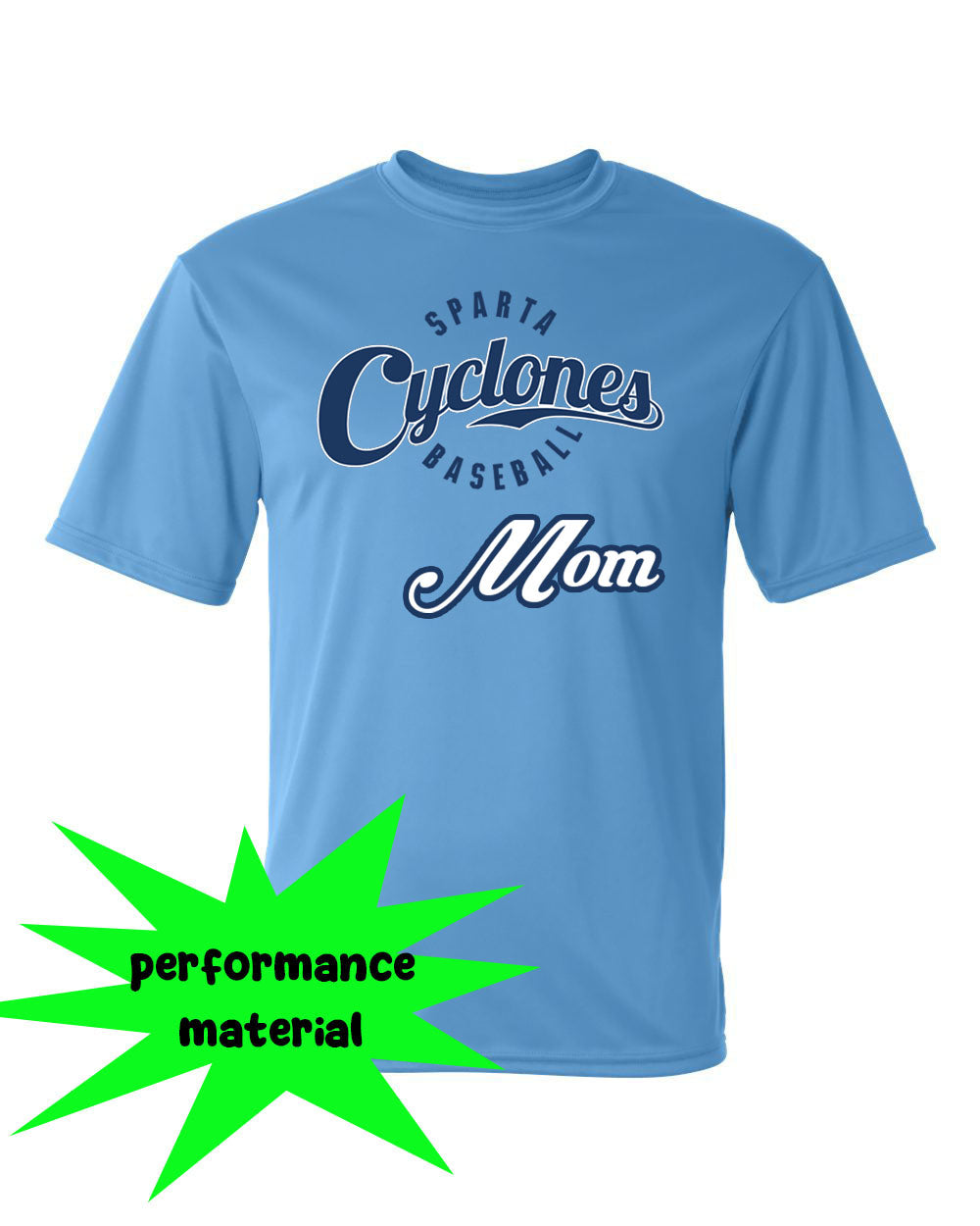 Sparta Cyclones Performance Material T-Shirt Design 2