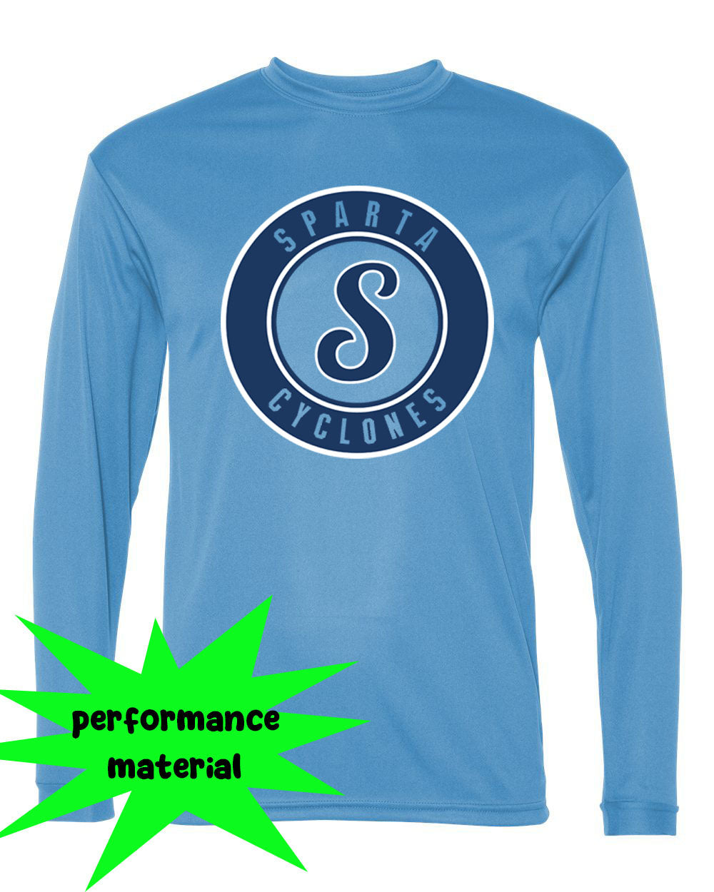 Sparta Cyclones Performance Material Long Sleeve Shirt Design 3