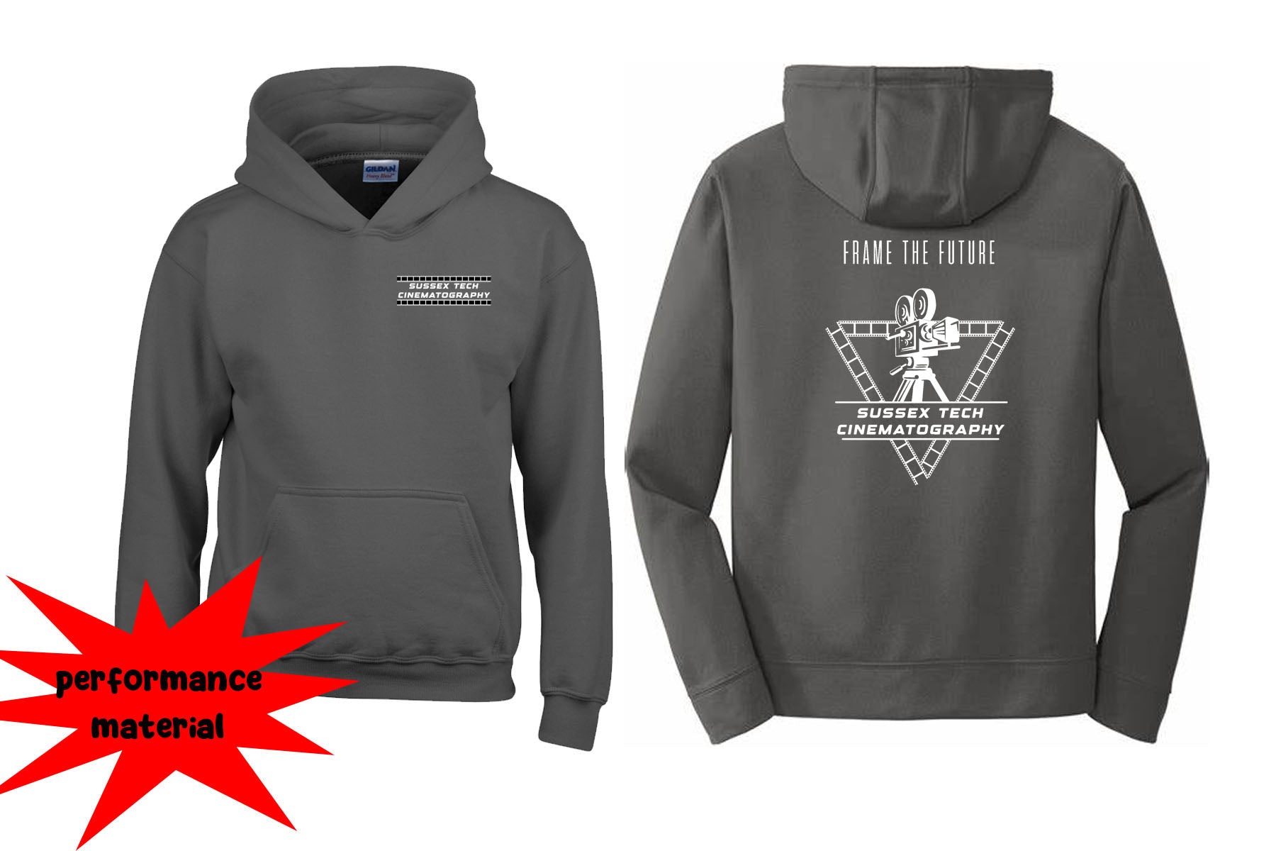 Sussex film Performance Hooded Sweatshirt Design 1