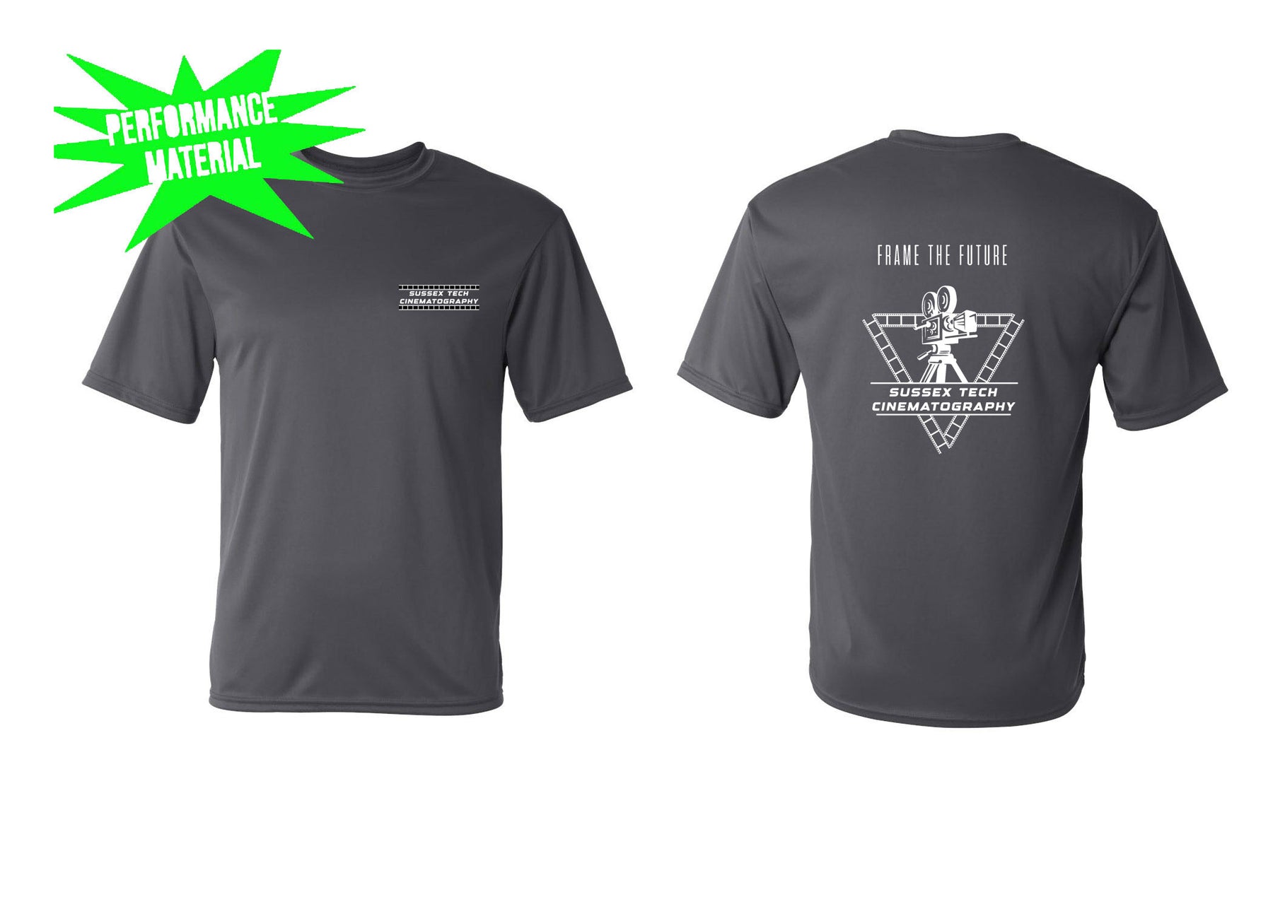 Sussex film Performance Material T-Shirt Design 1