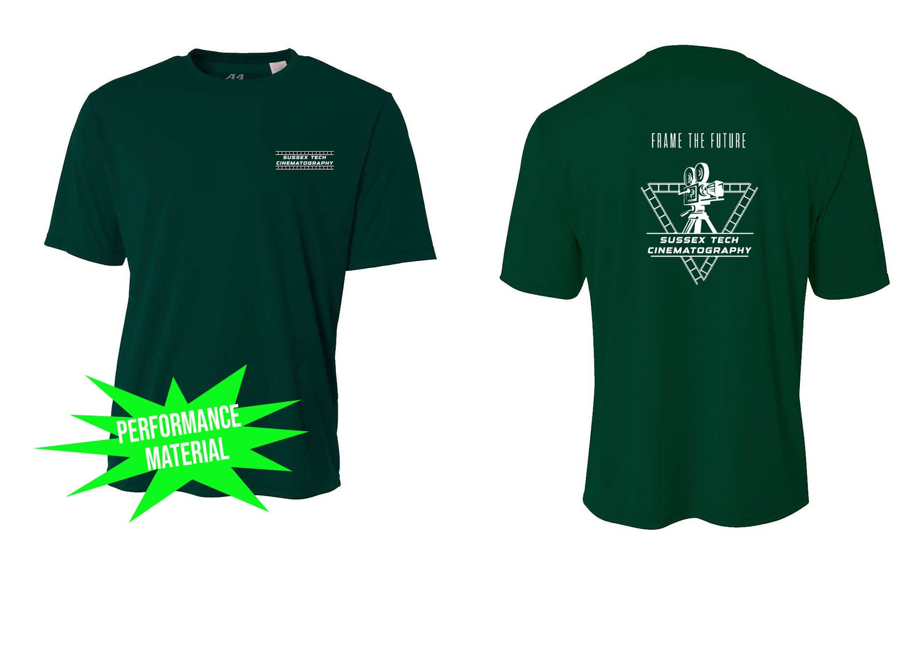 Sussex film Performance Material T-Shirt Design 1