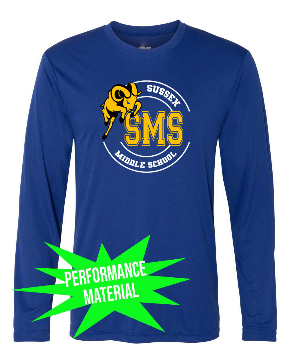 Sussex Middle Performance Material Design 5 Long Sleeve Shirt
