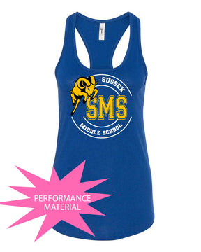 Sussex Middle School Design 5 Performance Racerback Tank Top