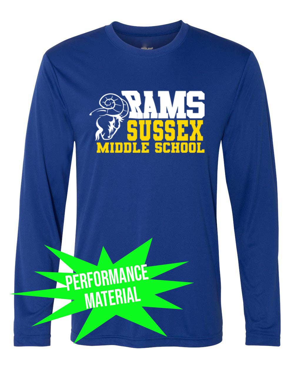 Sussex Middle Performance Material Design 2 Long Sleeve Shirt