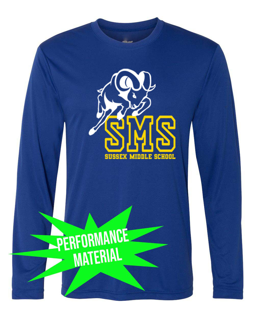 Sussex Middle Performance Material Design 3 Long Sleeve Shirt