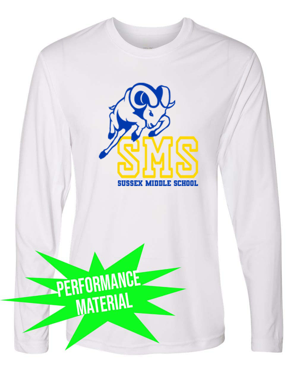 Sussex Middle Performance Material Design 3 Long Sleeve Shirt