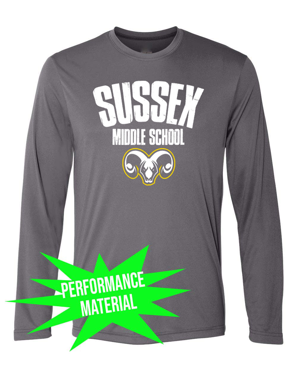Sussex Middle Performance Material Design 4 Long Sleeve Shirt