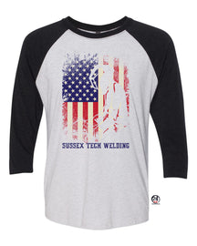 Sussex Tech Welding design 5 raglan shirt