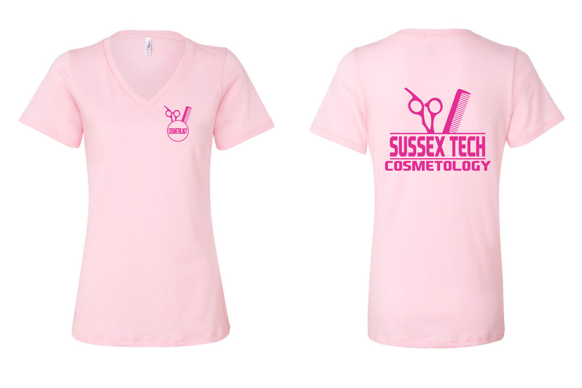 Sussex Tech Cosmetology V-neck T-Shirt Design 1