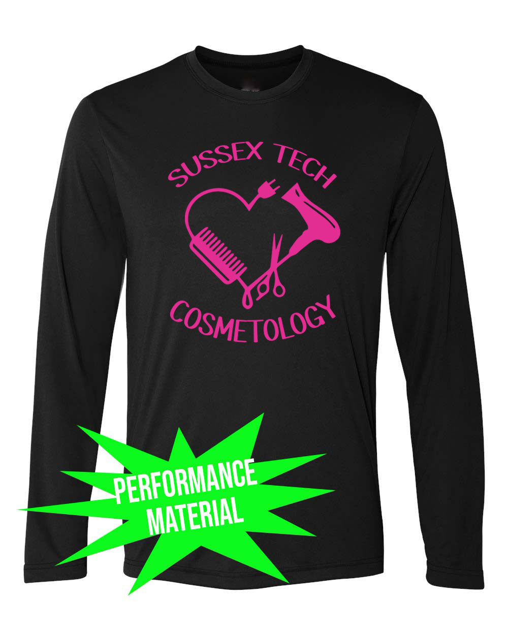 Senior Cosmetology Design 2 Performance Material Long Sleeve Shirt