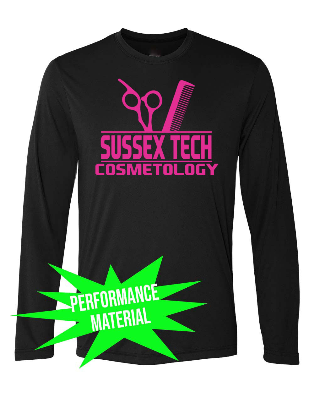 Senior Cosmetology Design 3 Performance Material Long Sleeve Shirt