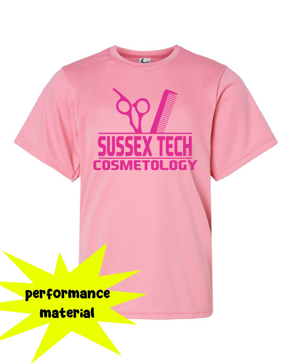 Sussex Tech Cosmetology Performance Material design 3 T-Shirt
