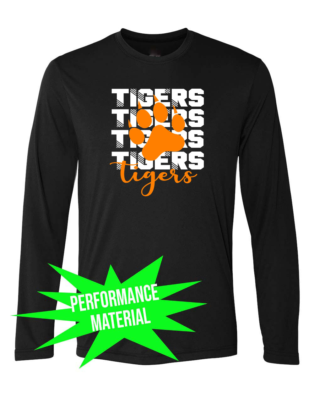 Tigers Performance Material Long Sleeve Shirt Design 14