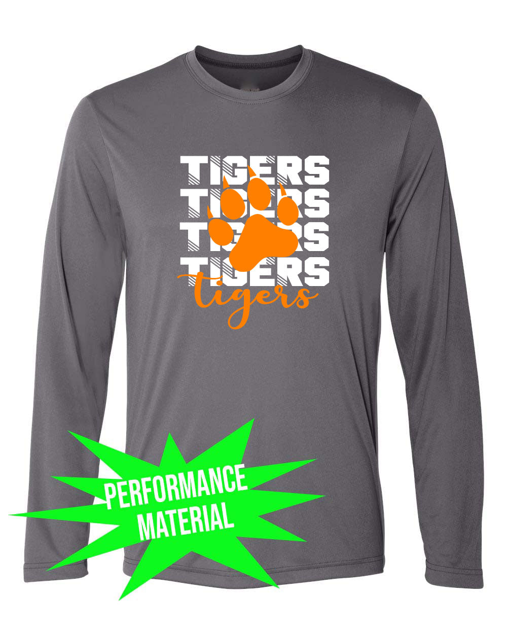 Tigers Performance Material Long Sleeve Shirt Design 14