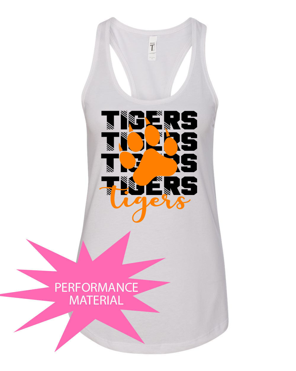 Tigers Performance Racerback Tank Top Design 14