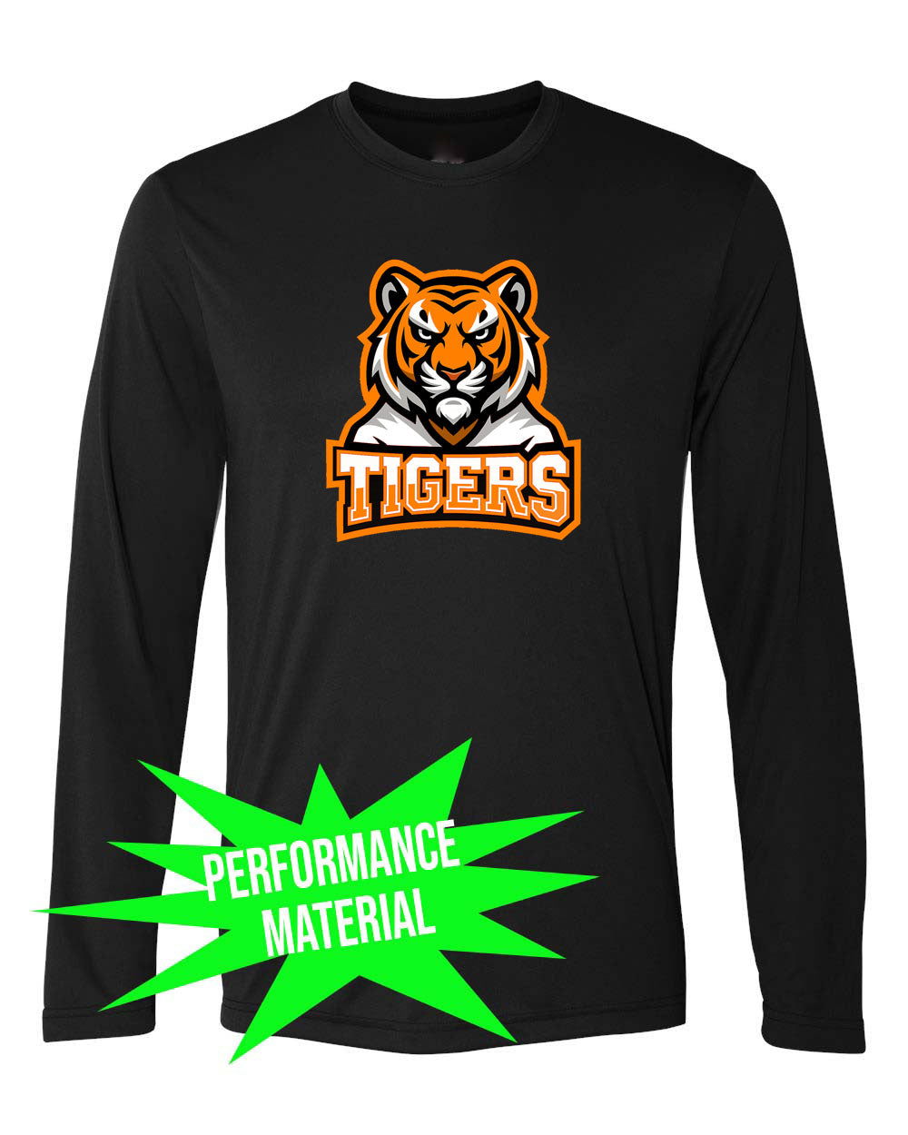 Tigers Performance Material Long Sleeve Shirt Design 15