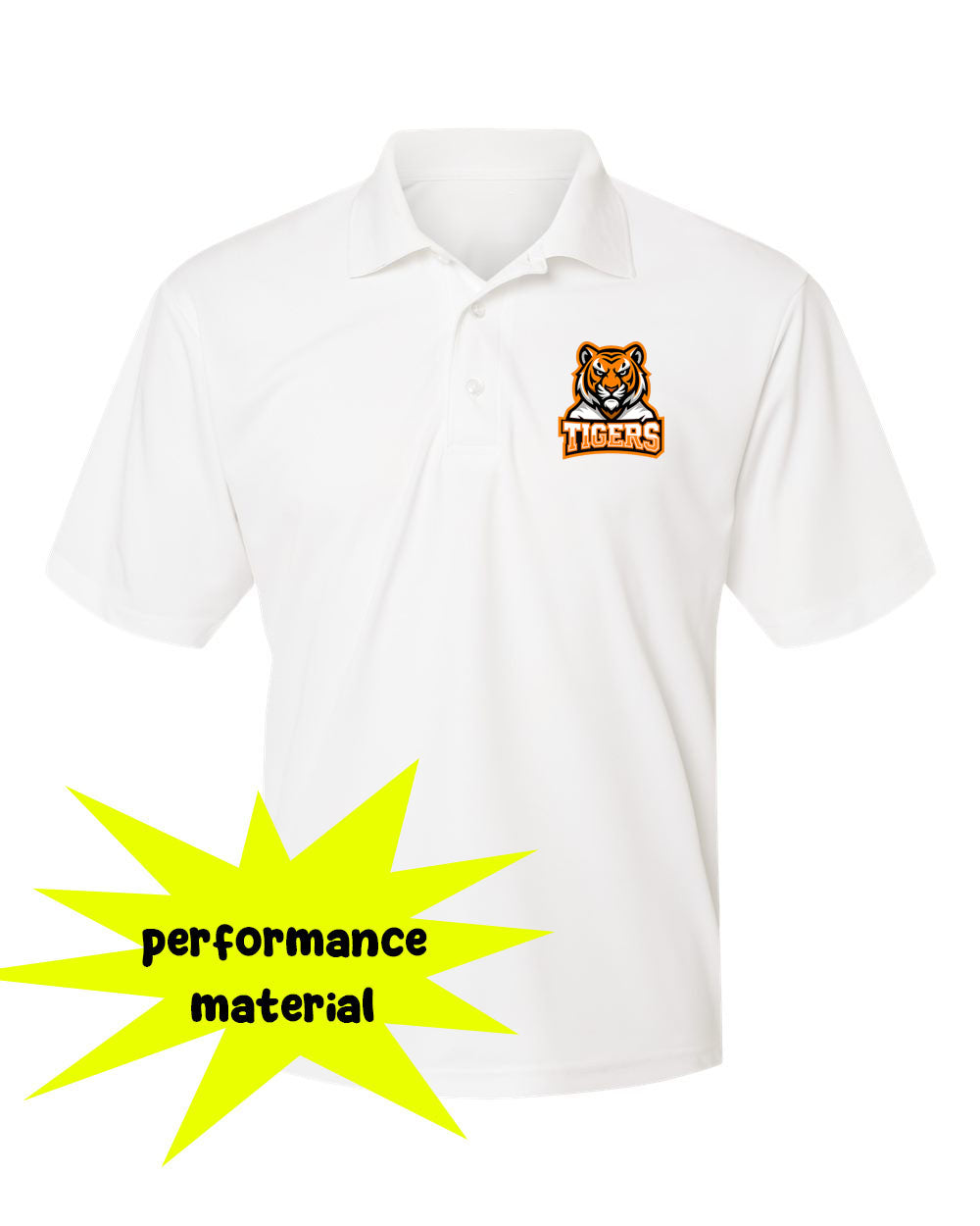 Tigers Performance Material Polo T-Shirt Design 15