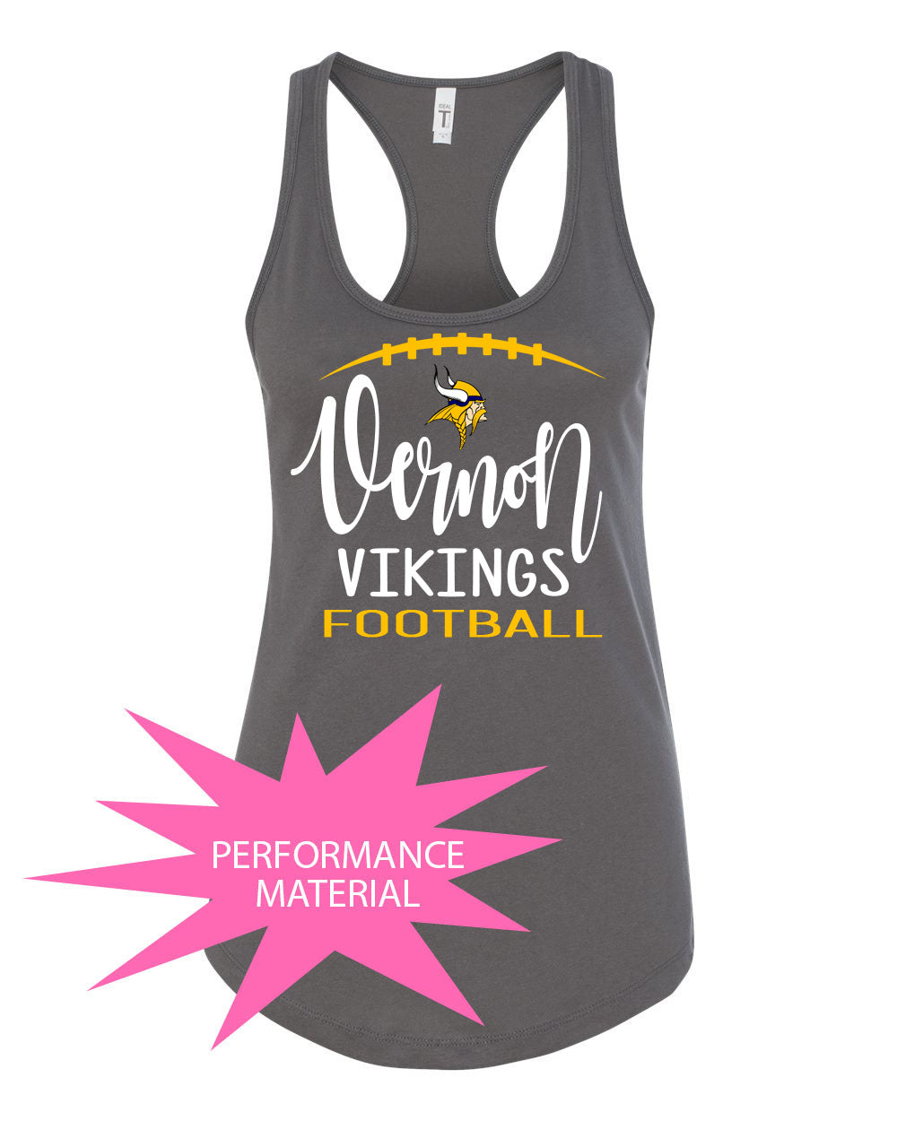 Vernon Football Design 4 Performance Racerback Tank Top