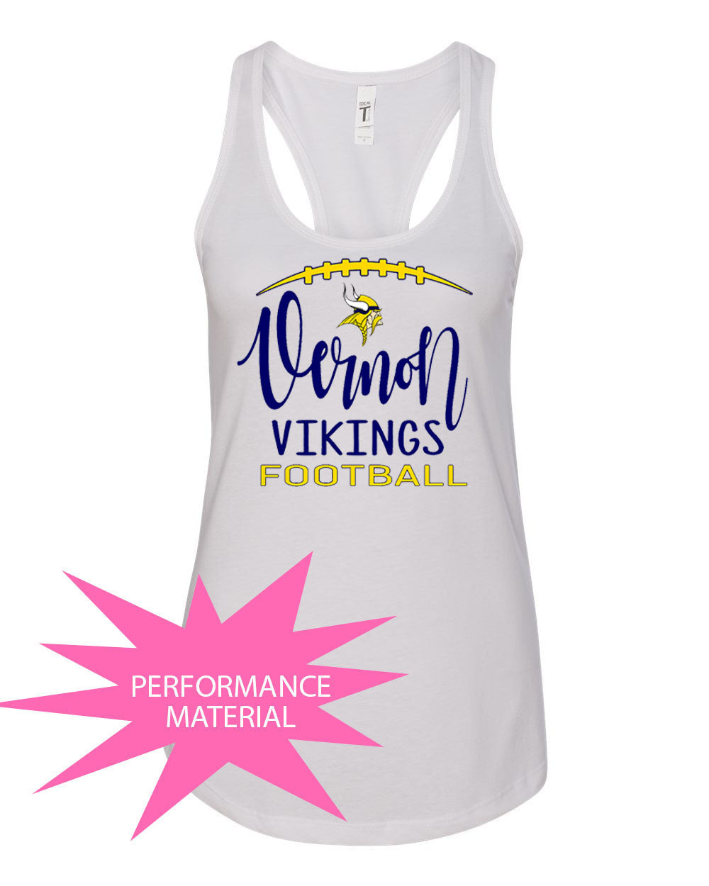 Vernon Football Design 4 Performance Racerback Tank Top