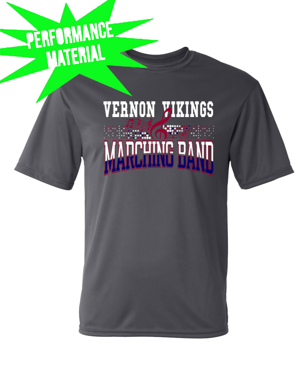 Vernon Marching Band Performance Material T-Shirt Design 6