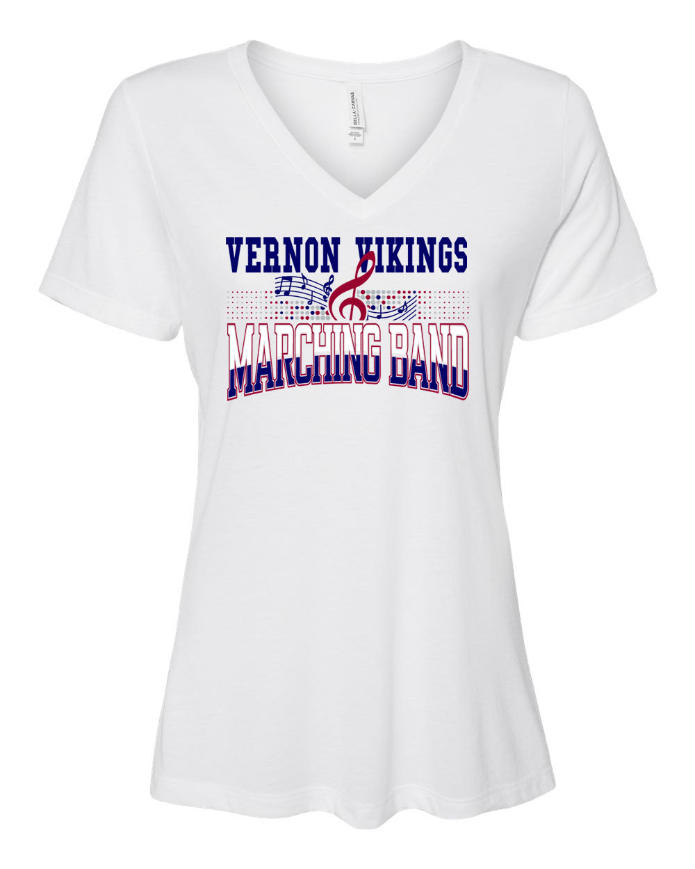 Vernon Marching Band V-neck T-Shirt Design 6