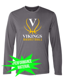 Vikings Basketball Performance Material Design 3 Long Sleeve Shirt