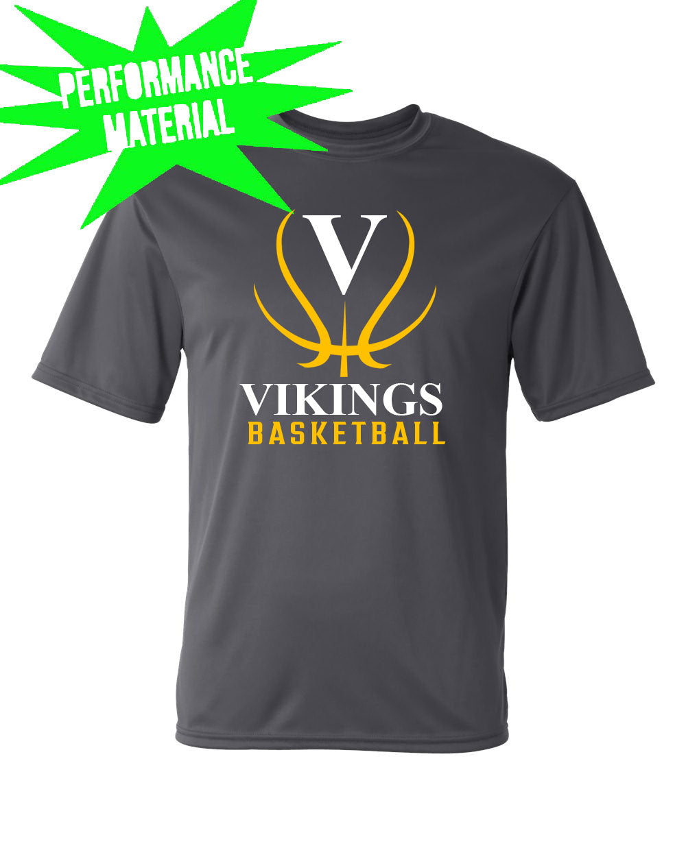 Vikings Basketball Performance Material T-Shirt Design 3