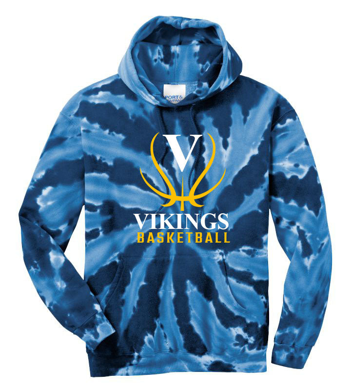 Vikings Basketball Tie-Dye Hooded Sweatshirt Design 3