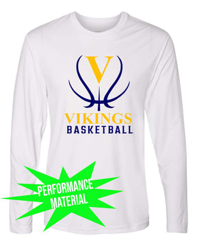 Vikings Basketball Performance Material Design 3 Long Sleeve Shirt