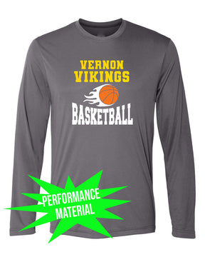 Vikings Basketball Performance Material Design 4 Long Sleeve Shirt