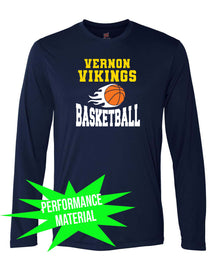 Vikings Basketball Performance Material Design 4 Long Sleeve Shirt