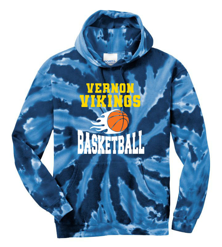 Vikings Basketball Tie-Dye Hooded Sweatshirt Design 4