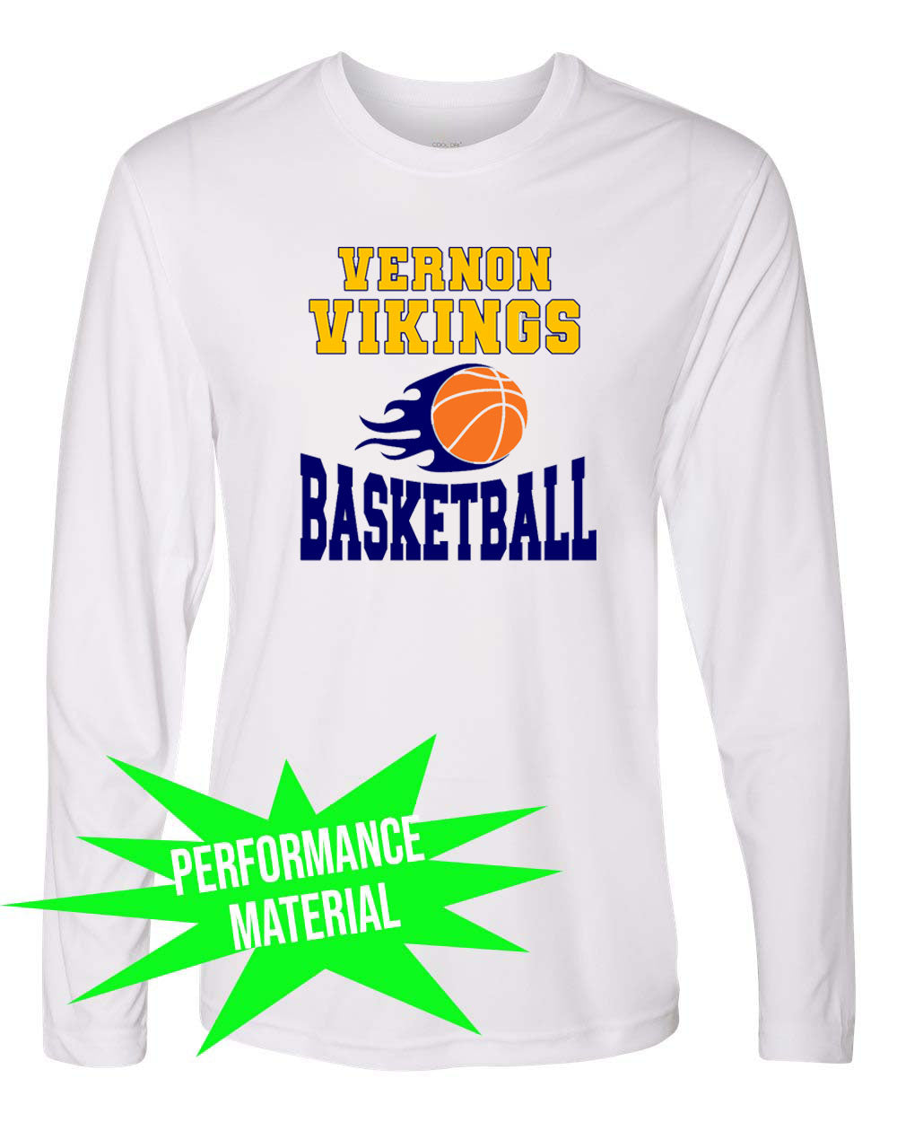 Vikings Basketball Performance Material Design 4 Long Sleeve Shirt