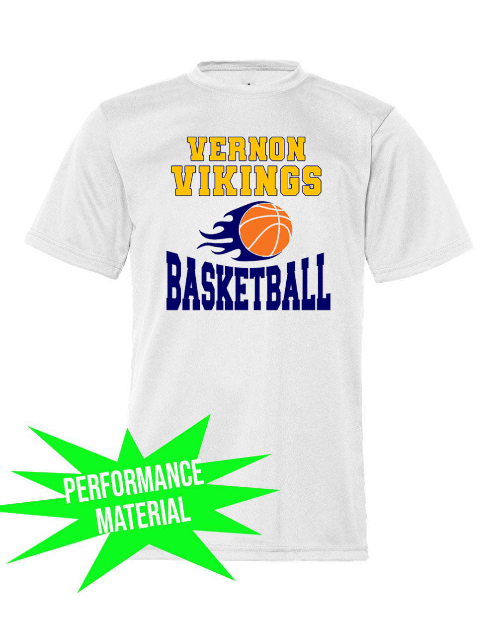 Vikings Basketball Performance Material T-Shirt Design 4