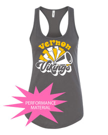 Vernon Vikings Cheer Design 12 Performance Racerback Tank Top