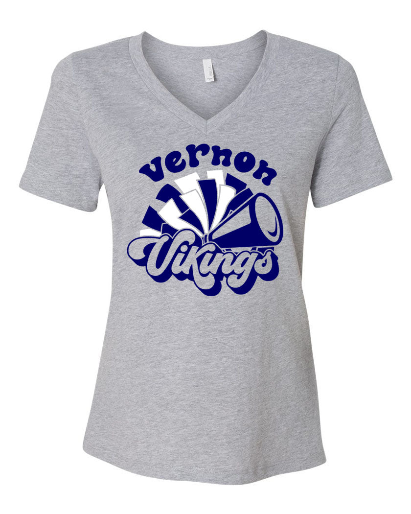 Vernon Vikings Cheer V-neck T-shirt Design 12