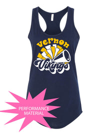 Vernon Vikings Cheer Design 12 Performance Racerback Tank Top